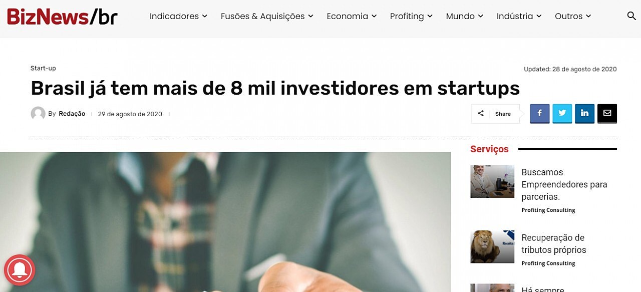 Brasil j tem mais de 8 mil investidores em startups